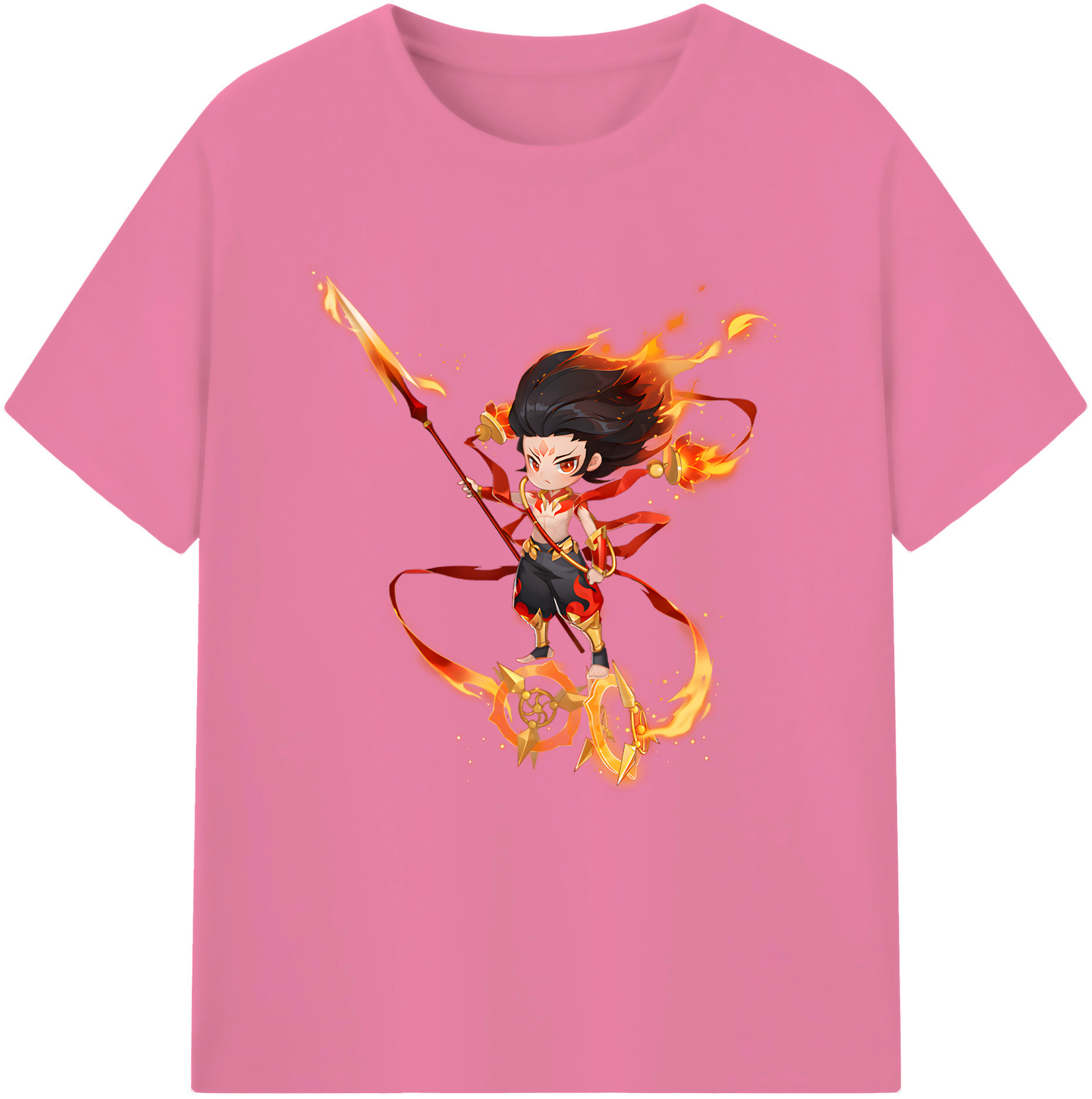 （画像用） Ne Zha 2 ナタ 魔童の大暴れ 綿100％半袖Tシャツ（フロントプリント）